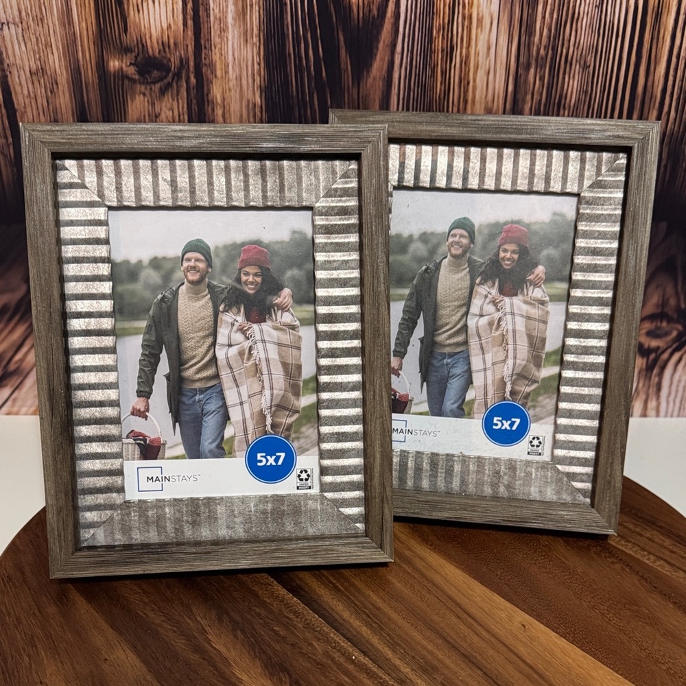Mainstays Rustic Brown and Silver Picture Frame Duo